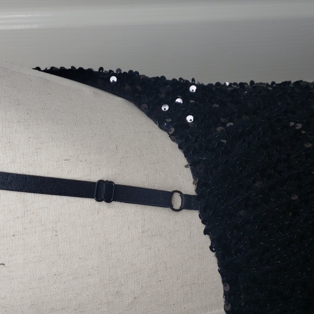 V Neck Spaghetti Adjustable Strap Sequin Dress Si… - image 6